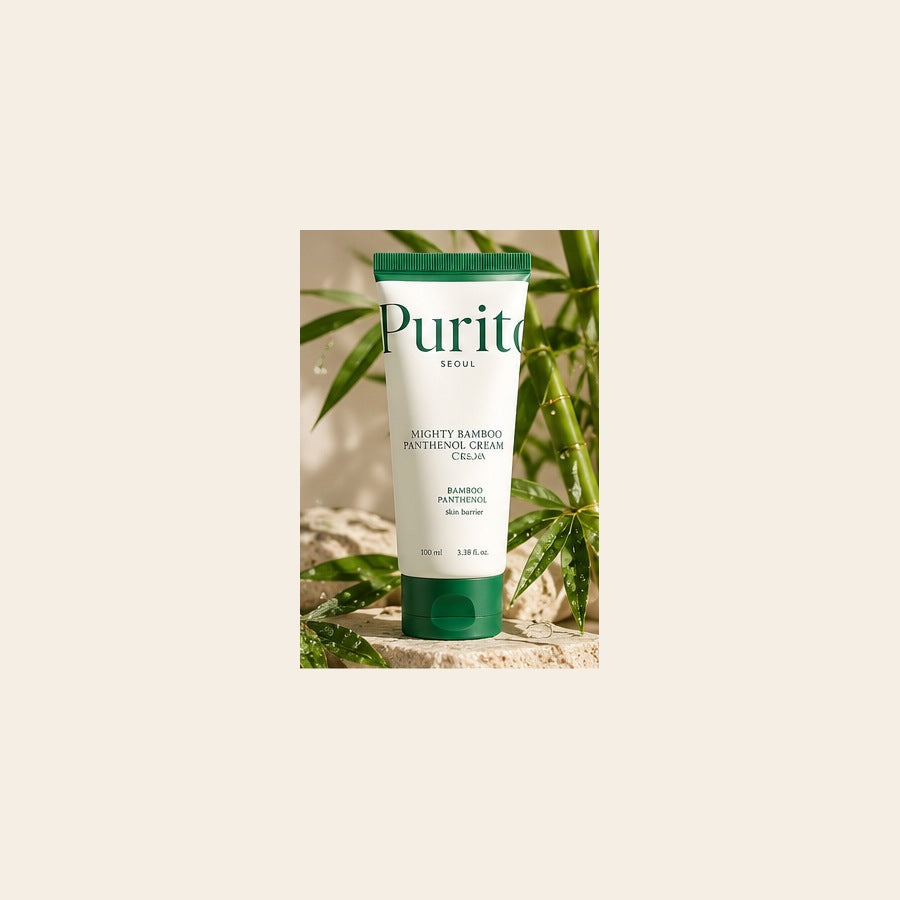 AI-generated illustration of Purito Mighty Bamboo Panthenol Cream — not an exact representation of packaging